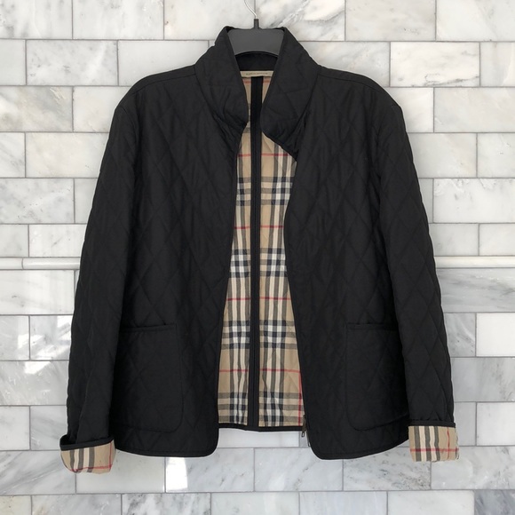 Burberry Jackets & Blazers - Burberry Black Quilted Classic Tartan Plaid Jacket